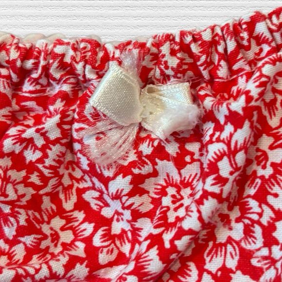 Vintage Bonjour Girls Peasant Top Red Gingham Eyelet Lace Y2K Cottagecore 10/12 - Picture 2 of 8